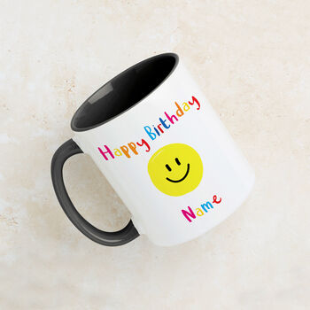 Personalised Smiley Face Birthday Celebration Mug, 5 of 12