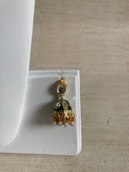 Kundan And Pearl Choker Indian Jewellery Set, 8 of 8