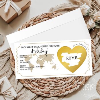 Personalised Holiday Boarding Pass, Scratch Reveal Ticket, 5 of 11