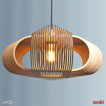 Zooki 15 'Odin' Wooden Pendant Light, 2 of 11