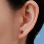 Black Opal Oval Stud Earrings In Sterling Silver, thumbnail 8 of 12