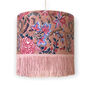 Dusky Pink Indian Block Print Lampshade With Fringe, thumbnail 5 of 5