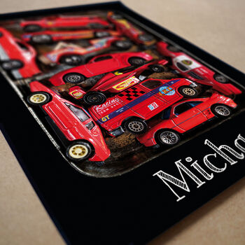 Personalised Red Toy Cars Childhood Wall Art Print, 4 of 5