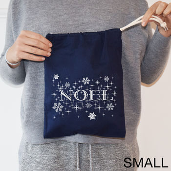 Silver And Navy Noel Christmas Sack, 2 of 5