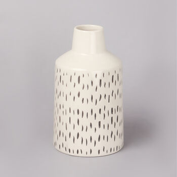 G Decor Spotted Cream Ceramic Vase, 2 of 3