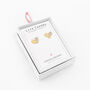 Sparkly Heart Silver Studs Earrings Gift, thumbnail 2 of 3
