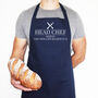 Personalised Birthday Gift, Head Chef Apron For Him, thumbnail 5 of 12