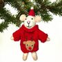 Felt Mouse In Hand Knit Rudolf Jumper Decoration, thumbnail 1 of 3