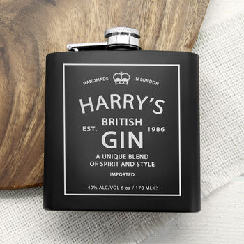 Personalised Vintage Gin Hip Flask, 2 of 7