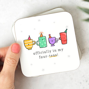 Personalised 40th Birthday Mug 'Officially Four Tea', 4 of 4