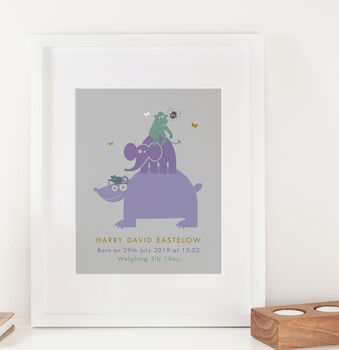 Personalised Child's 'Zoo' Print, 3 of 6