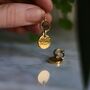 Gold Plated Hammered Disc Earrings, thumbnail 5 of 10