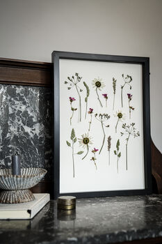 A3 Pressed Flower Art Botanical Wall Art In Black Frame, 6 of 7