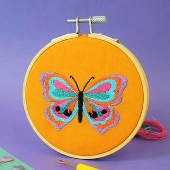 ‘Kaleidoscope Butterfly' Mini Embroidery Kit, 2 of 4