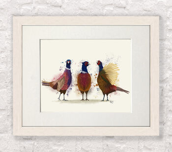 Pheasant Trio Art Print, Framed Or Unframed, 6 of 7