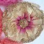 Nine Coral, Hot Pink And Gold Hand Dyed Paper Flowers, thumbnail 4 of 8