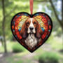 Basset Hound Stained Glass Effect Heart Suncatcher, thumbnail 4 of 6