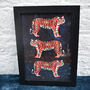 Navy Tiger Foiled Art Print, thumbnail 3 of 6