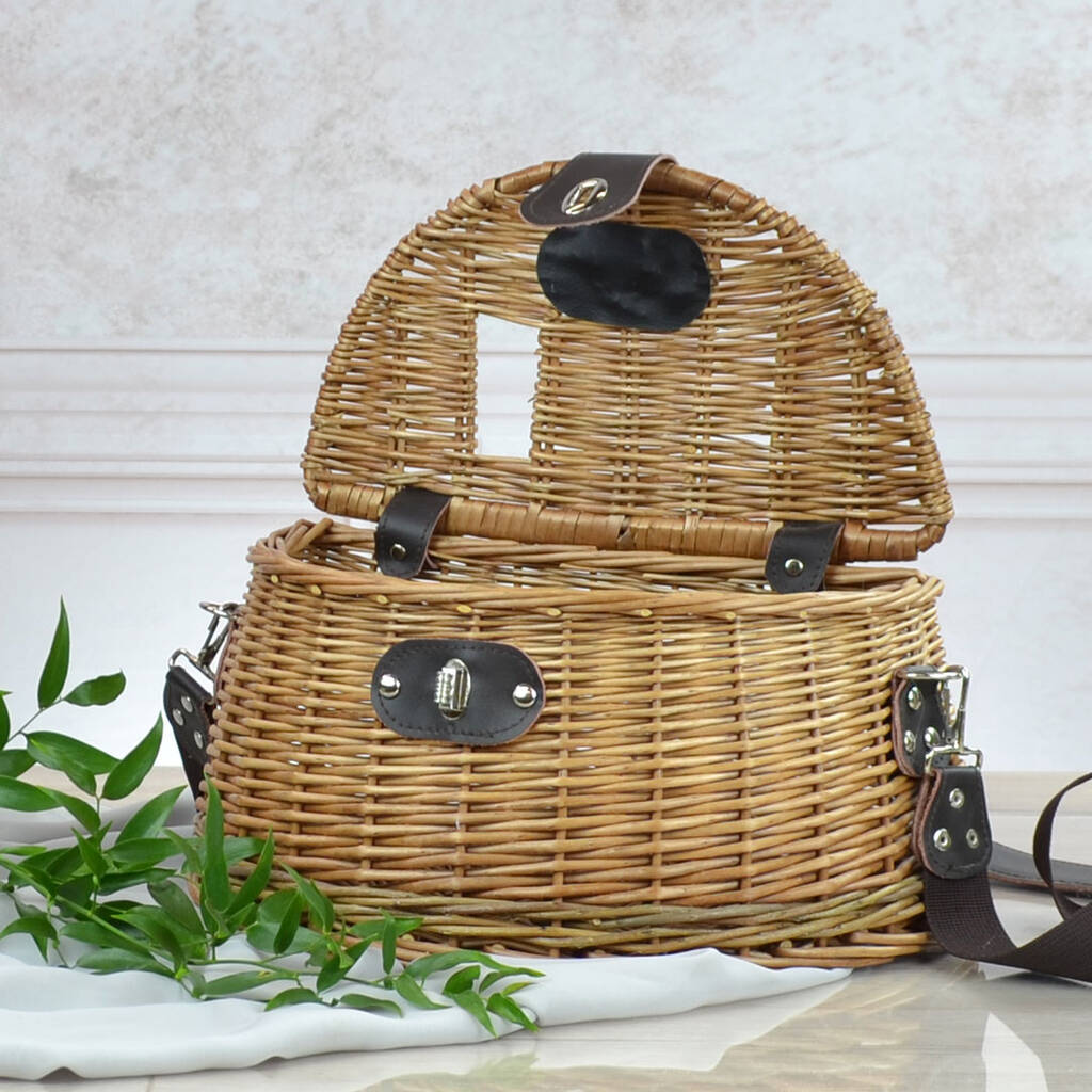 Wicker Fishing Creel Basket By Heather and Bale