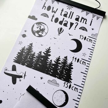 Personalised Monochrome Adventure Height Chart, 2 of 7
