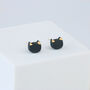 Sterling Silver Black Cat Clay Stud Earrings, thumbnail 2 of 4
