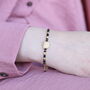 18k Gold Plated Black Bead Nazar Charm Bracelet, thumbnail 1 of 7