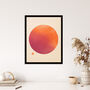Orange Sun Simple Abstract Modern Wall Art Print, thumbnail 4 of 6