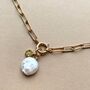 Freshwater Coin Pearl Paperclip Chain Necklace, thumbnail 4 of 8