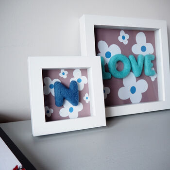 Mini Box Frame Letter And Daisy Print, 8 of 12