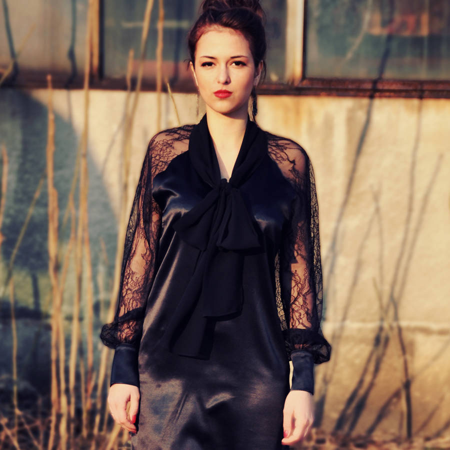 Little Black Dress, Silk Dress By Hanna Boutique