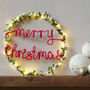 Merry Christmas Mistletoe Fairy Light Wreath, thumbnail 2 of 5