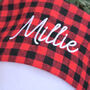 Personalised Tartan White Stocking With Reindeer, thumbnail 2 of 8