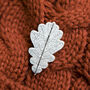 Oak Leaf Eco Wooden Pin Brooch, thumbnail 6 of 7