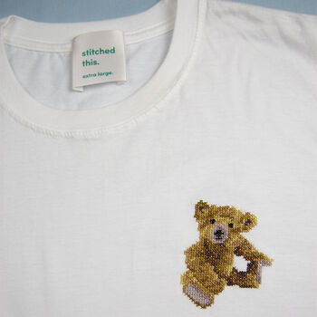 Gregory The Teddy T Shirt Cross Stitch Kit, 3 of 6
