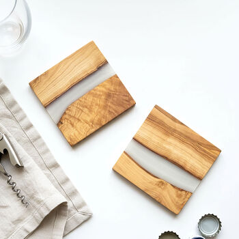 Olive Wood And Resin Coaster, 5 of 7