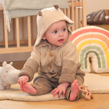 Personalised Knitted Bear Two Piece Baby Clothing Set, 8 of 10