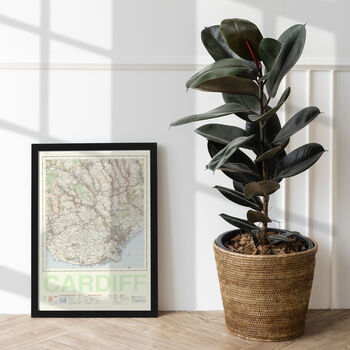 Personalised Cardiff Map Print Wales Art Gift, 7 of 9