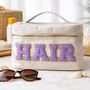 Personalised Canvas Patch Toiletry Cosmetic Case, thumbnail 1 of 5