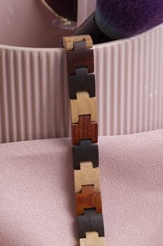 Marrakesh Engraved Colourful Wooden Bracelet For Women, 5 of 5
