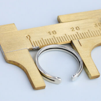Sterling Silver Line Cut Out Adjustable Ring, 4 of 5