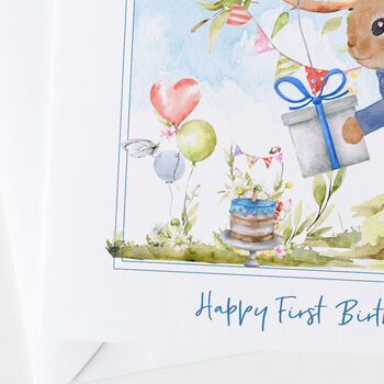 Baby's 1st Birthday Card Rabbit, First Birthday, 3 of 8