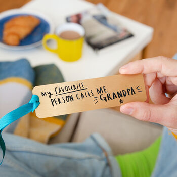 'My Favourite People Call Me Grandad' Gold Bookmark, 3 of 12