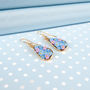 Hand Painted Forget Me Not Drop Earring, thumbnail 2 of 4