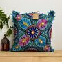 Hand Embroidered Flower Cushion Cover, thumbnail 8 of 10