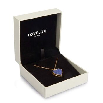 Lapis Lazuli Heart Locket 18 K Gold Plate, 3 of 8