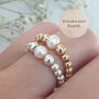 Gold Filled Freshwater Pearl Stacking Stretch Bead Ring, thumbnail 2 of 8