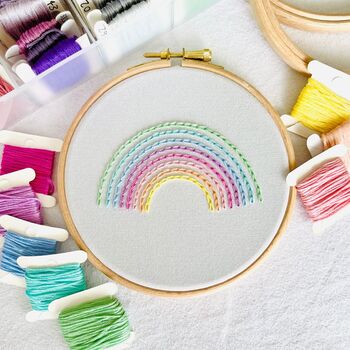 Rainbow Embroidery Hoop Kit, 2 of 4