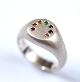 Rainbow Ring Handmade Silver And Gems, 3 of 12