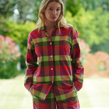 Women's 'Eskdale' Check Brushed Cotton Pyjama Set, 2 of 3