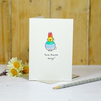 Personalised 'Smiley Bunny' Handmade Card, 10 of 10